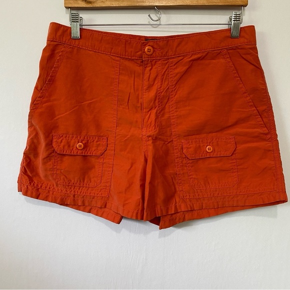 Polo Jeans Co. Ralph Lauren Dunne Womens Shorts‎ Size 12 Orange Mid Rise Pockets - Picture 1 of 13